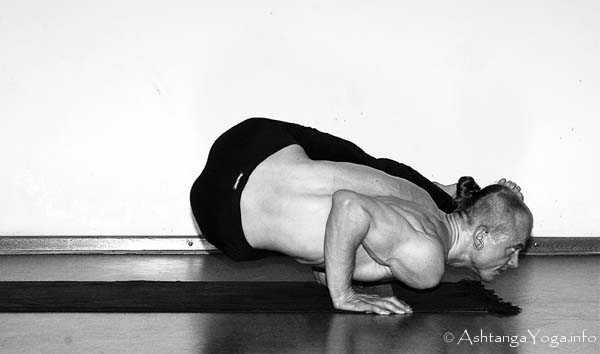 Astavakrasana B - In der Advanced A Series (Sthira Bhaga) setzt das Ashtanga Vinyasa Yoga die Gesetze der Schwerkraft auserkraft.