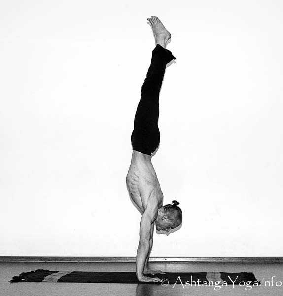 Vrksana - In der Advanced A Series (Sthira Bhaga) setzt das Ashtanga Vinyasa Yoga die Gesetze der Schwerkraft auserkraft.