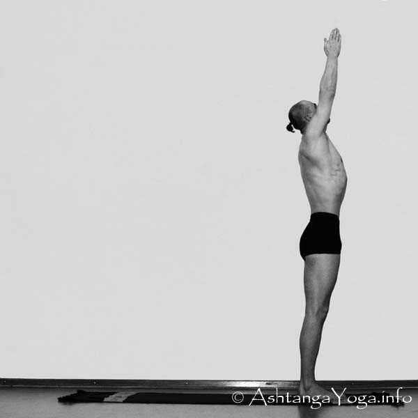 Urdhva Vrikasana - Surya Namaskara A (= Sonnengebet) bildet den ersten Schritt in die Praxis des Ashtanga Vinyasa Yoga.